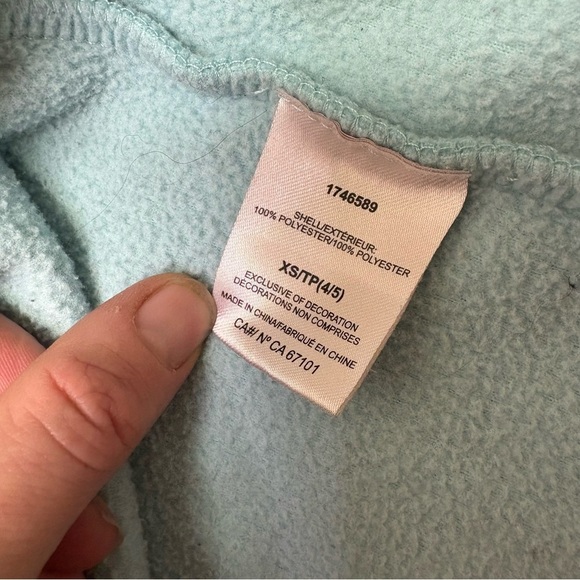 3/$30 Eddie Bauer Girl XS Light Blue Fleece Full Zip Jacket Coat Sweater Warm - Picture 7 of 7